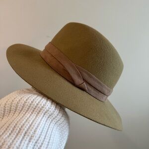 Urban Outfitters Wool Ribbon Trim Fedora One Size
